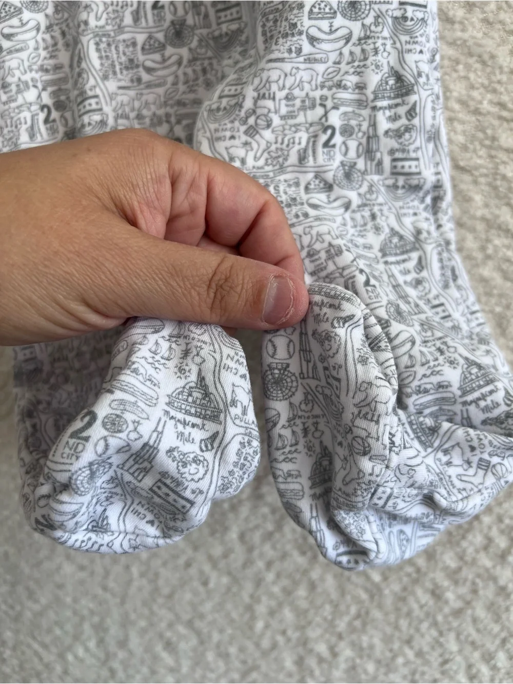Joy‎ Street Baby 100% Pima Cotton One Piece Chicago Pajamas Size 0-3 Months